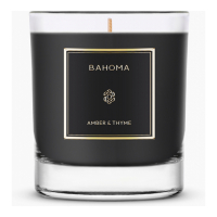Bahoma London 'Obsidian' Large Candle - Amber & Thyme 220 g