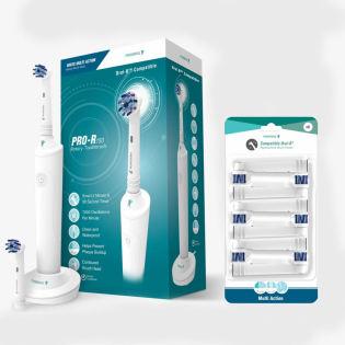 Set de brosses à dents électriques 'Multi Action Rotary R-150 White' - 7 Pièces