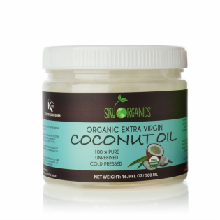 Sky Organics - Huile de noix de coco bio pressée à froid pour les cheveux