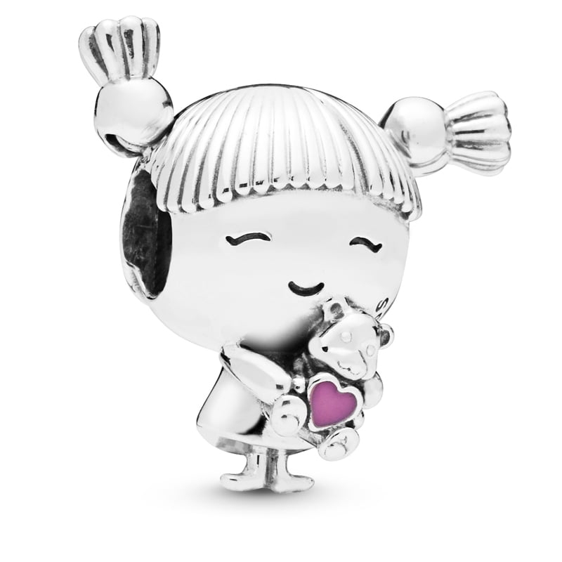 Charm 'Girl Silver With Pink Enamel' pour Femmes