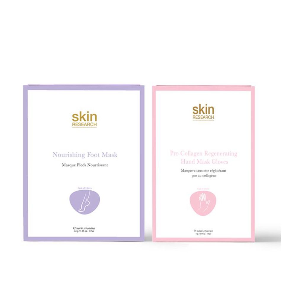 'Nourishing + Pro-Collagen Regenerating' Foot Mask, Hand Mask - 2 Pieces