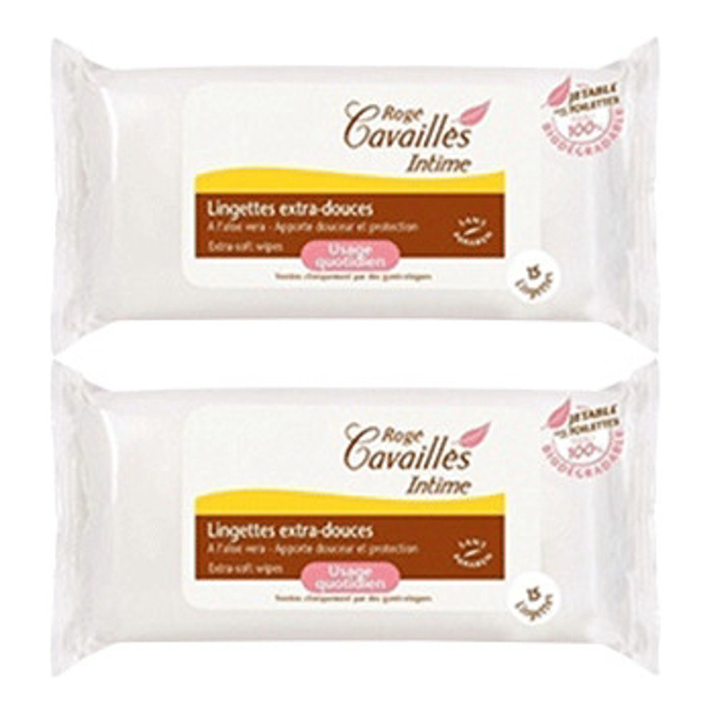 'Extra-Douces' Intimate wipes - 15 Pieces, 2 Units