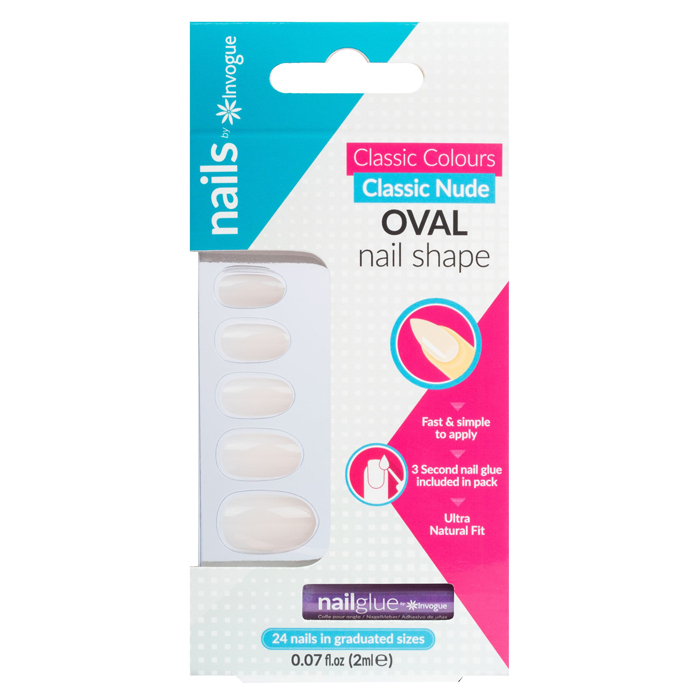 Capsules d'ongles 'Coloured Oval' - Classic Nude 24 Pièces