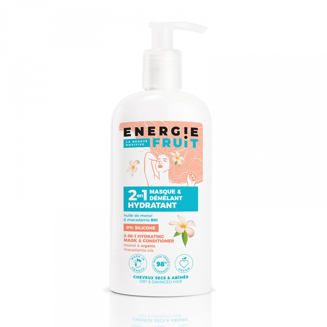 '2 En 1 Sans Silicone - Monoï Et Huile De Macadamia Bio' Hair Mask - 300 ml