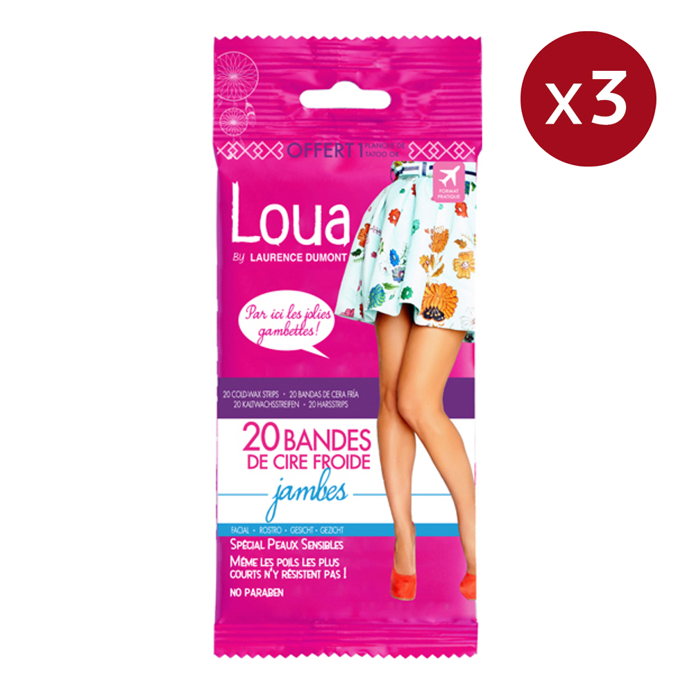 Bandes de cire froide 'Jambes' - 12 Unités, 3 Pack