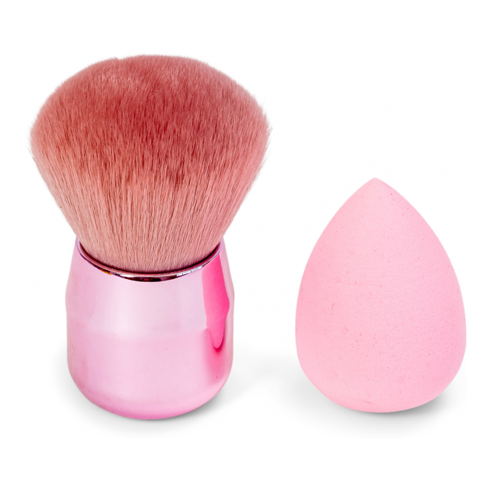Pinceau Kabuki, Éponge à maquillage  - 2 Pièces