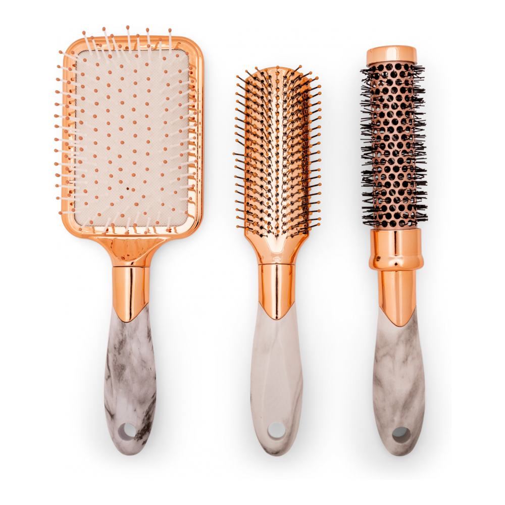 'Marble' Hair Brush Set - 3 Pieces