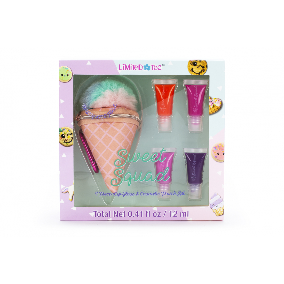  Lip Gloss, Make-up Pouch - 7 Units, 2 ml