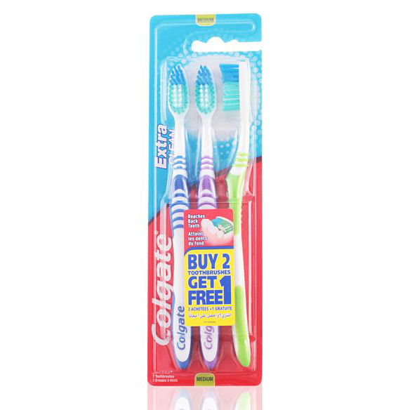 Brosse à dents 'Extra Clean' - Medium 3 Pièces