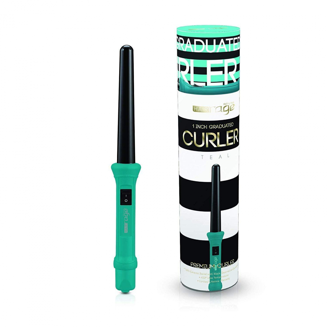 'Graduated' Curling Iron - Turquoise 3 cm
