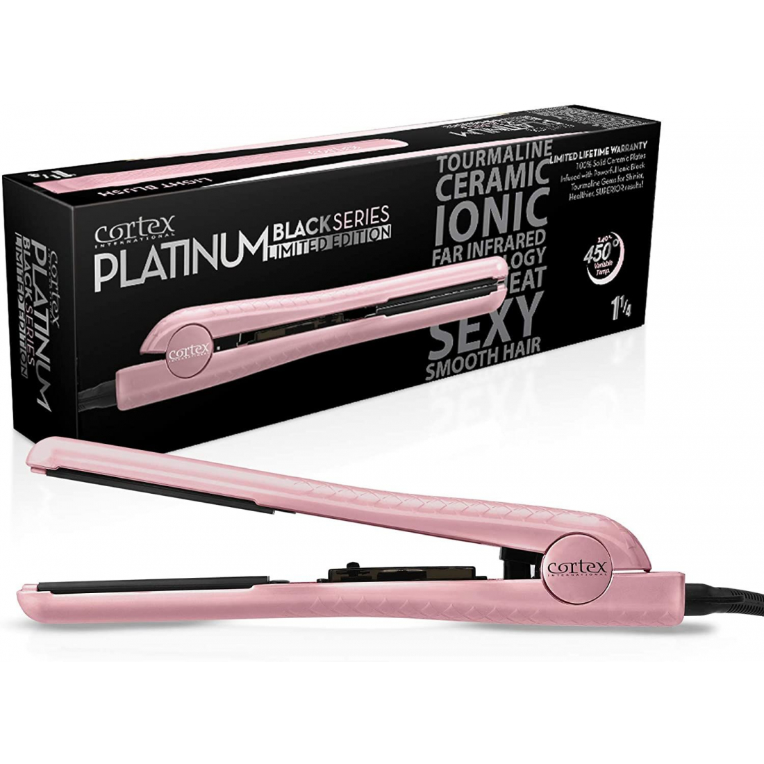 'Black Series' Hair Straightener - Light Blush 4 cm