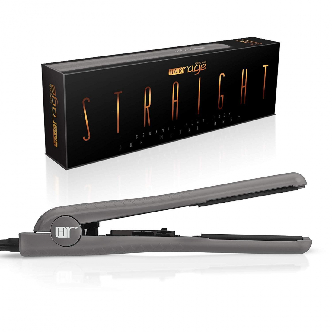 'Straight' Hair Straightener - Gun Metal Gray 4 cm
