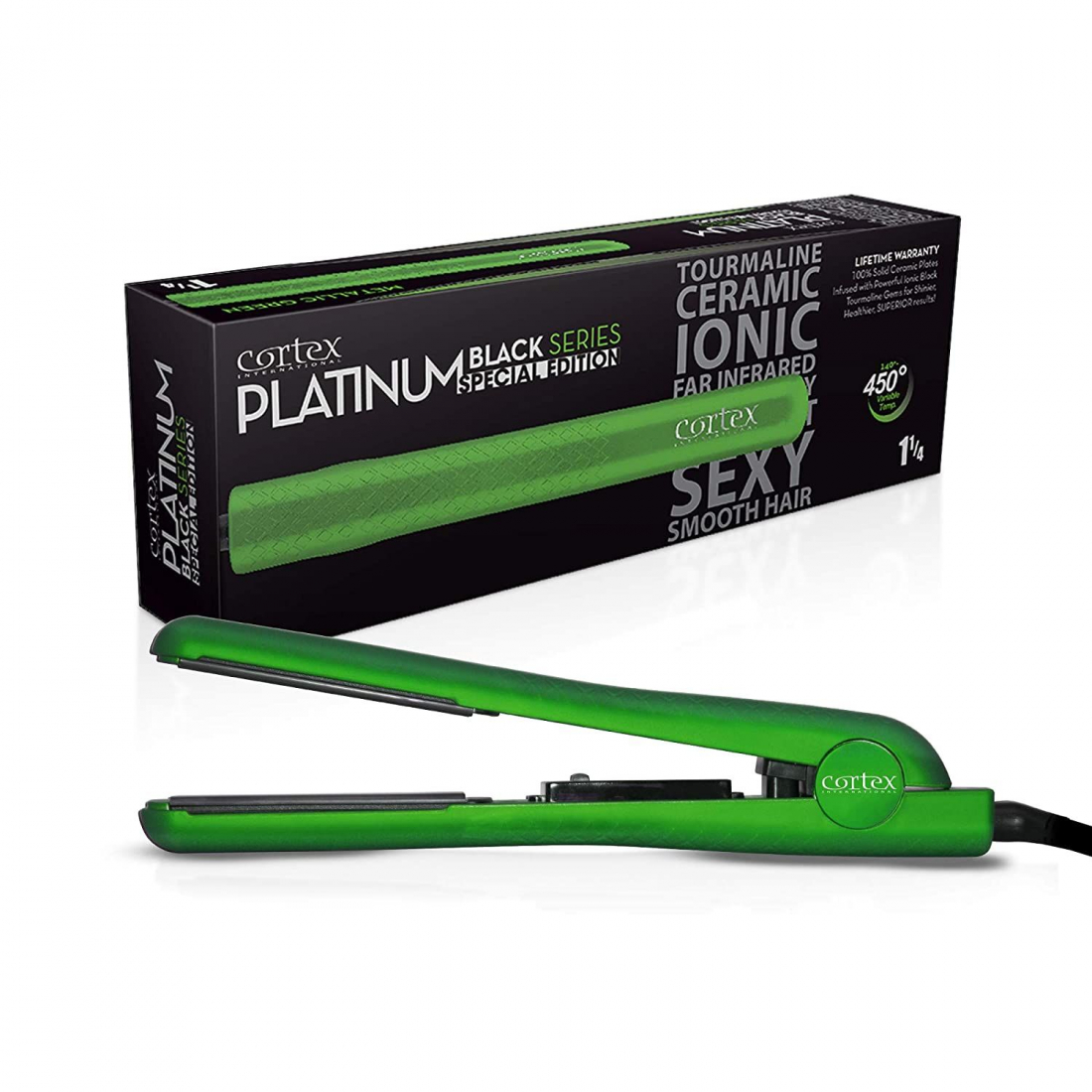 'Black Series' Hair Straightener - Green 4 cm