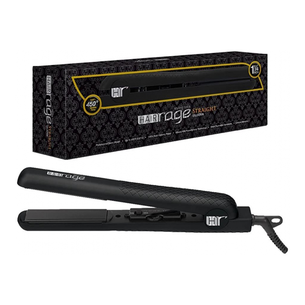 'Straight' Hair Straightener - Black 4 cm