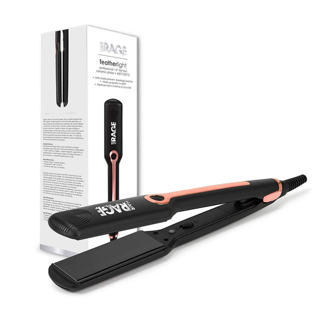 'Feather Lite' Hair Straightener - Rose Gold 4 cm
