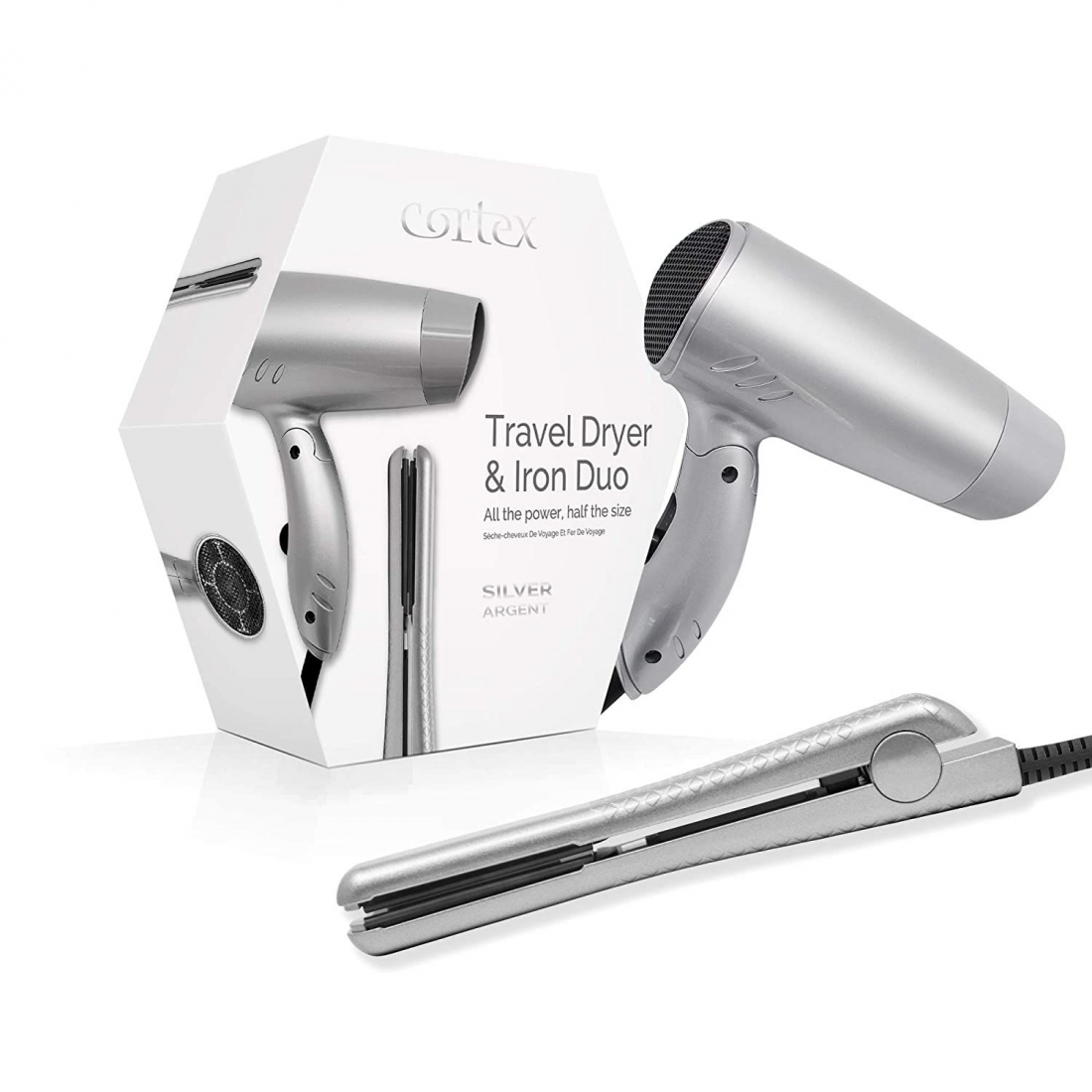 'Travel' Hair Styling Set - Silver 2 Pieces