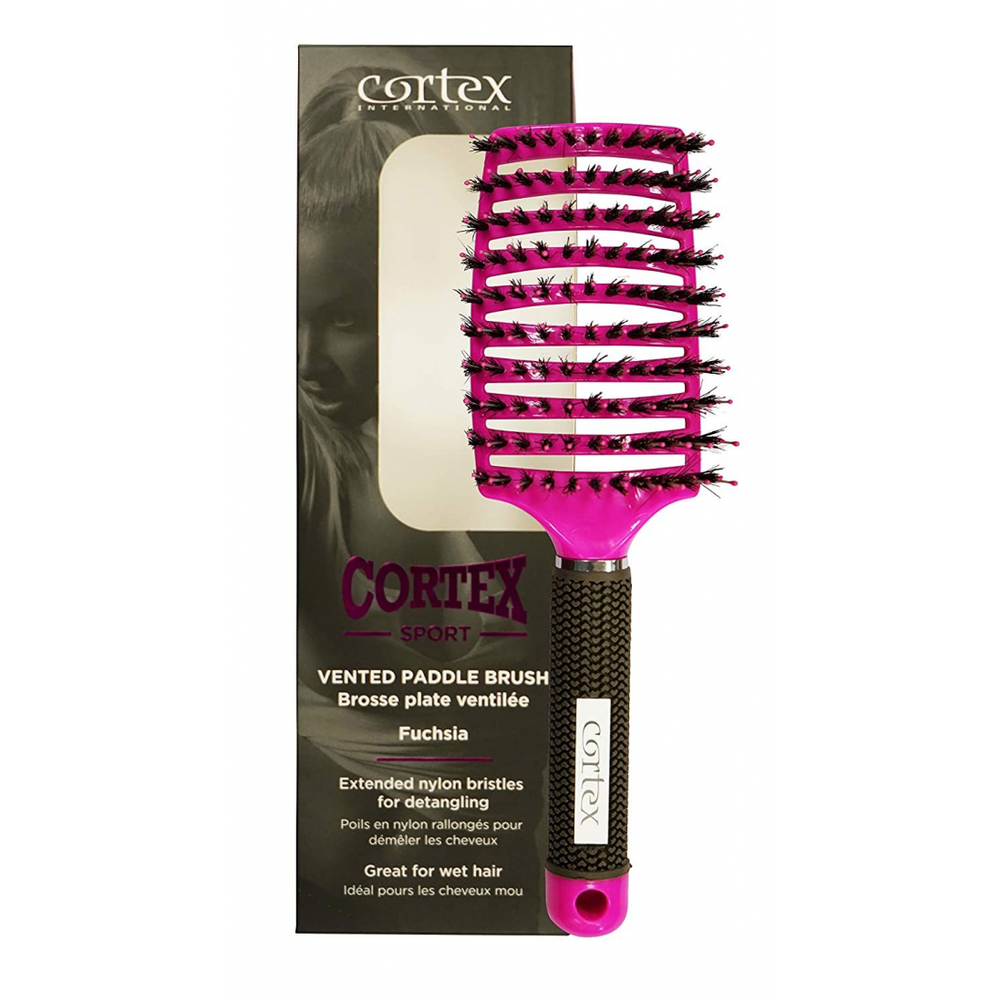 'Sport Vented Detangle' Hair Brush - Fuschia