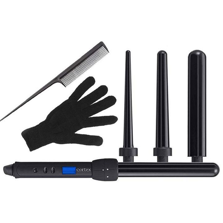 '4-in-1' Hair Styling Set - Black 7 Pieces