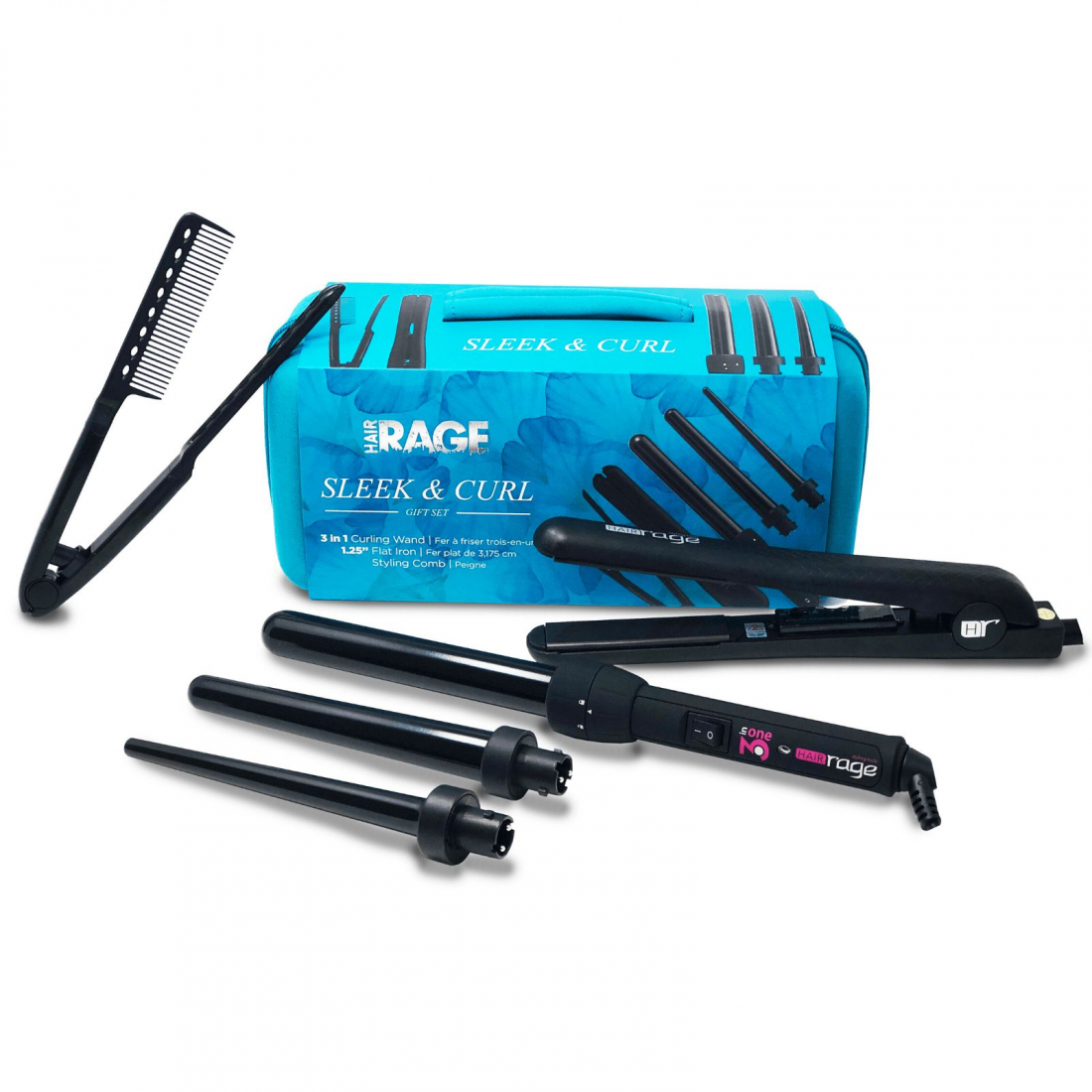 Set de coiffure '3-in-1' - Black 6 Pièces