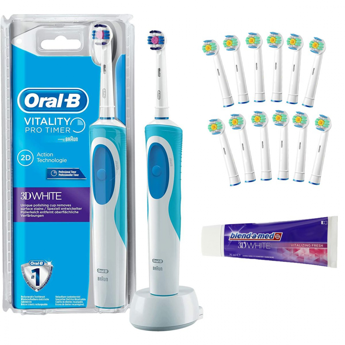 'Vitality 3D White Pro Timer' Dental Care Set - 14 Pieces