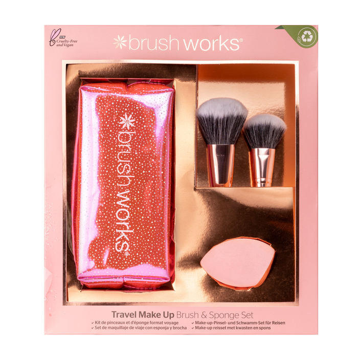 Set de maquillage 'Travel Brush & Sponge' - 4 Unités