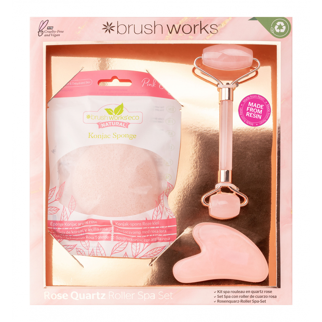 Set Spa 'Rose Quartz Resin Roller' - 3 Unités