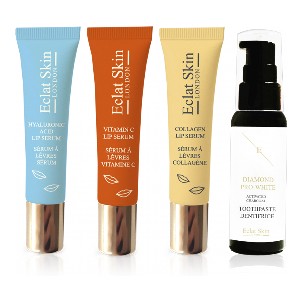 Sérum pour les lèvres + dentifrice 'Hyaluronic Acid + Collagen + Vitamin C' - 4 Unités