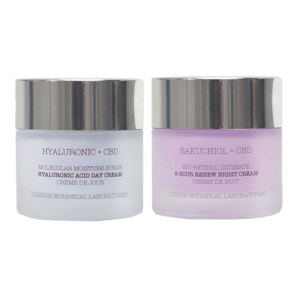 'Bakuchiol & CBD + Hyaluronic & CBD' Day Cream, Night Cream - 50 ml, 2 Pieces
