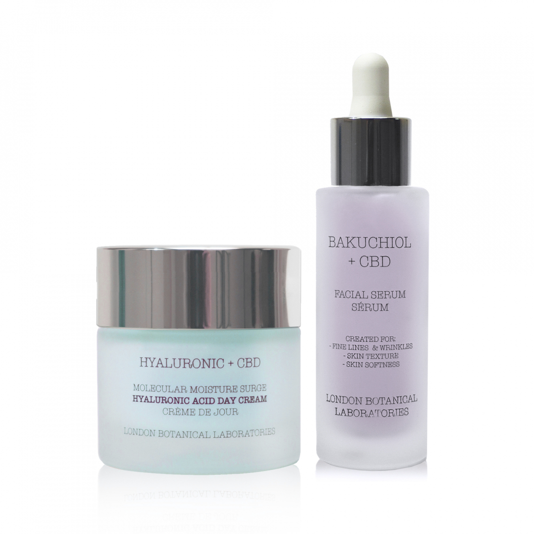 'Hyaluronic  & CBD + Bakuchiol & CBD' Day Cream, Face Serum - 2 Pieces