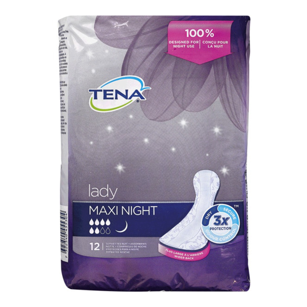 'Discreet' Incontinence Pads - Maxi Night 12 Pieces
