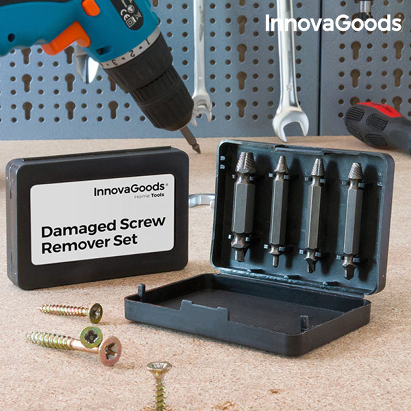 Damaged Screw Remover Set - 4 Pieces