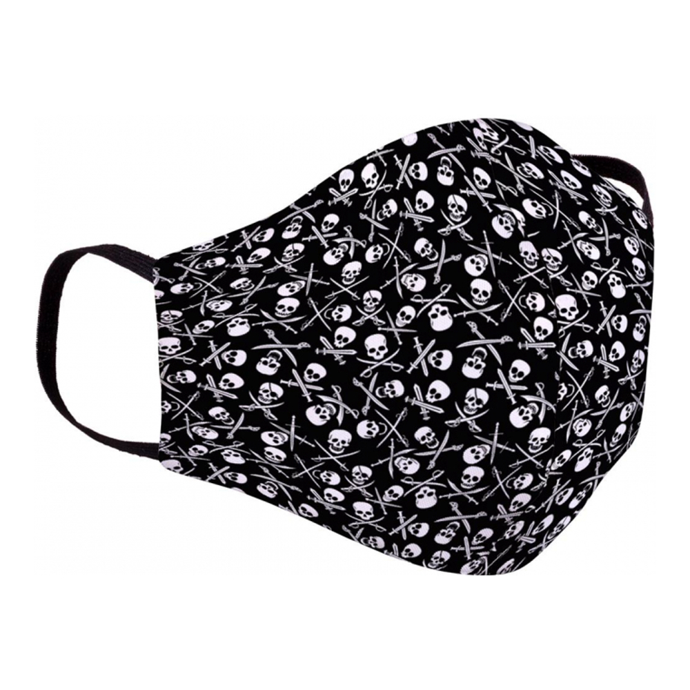 'Doodle' Protective Mask - Black Pirate