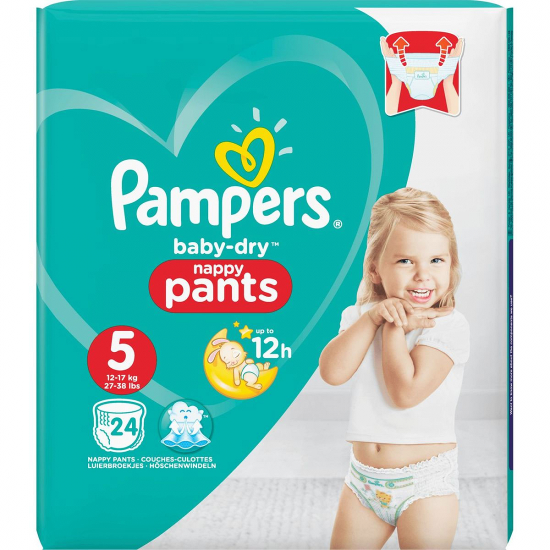 Couche culotte sec pour Bébé - Taille 5 12-17 kg 24 Pièces