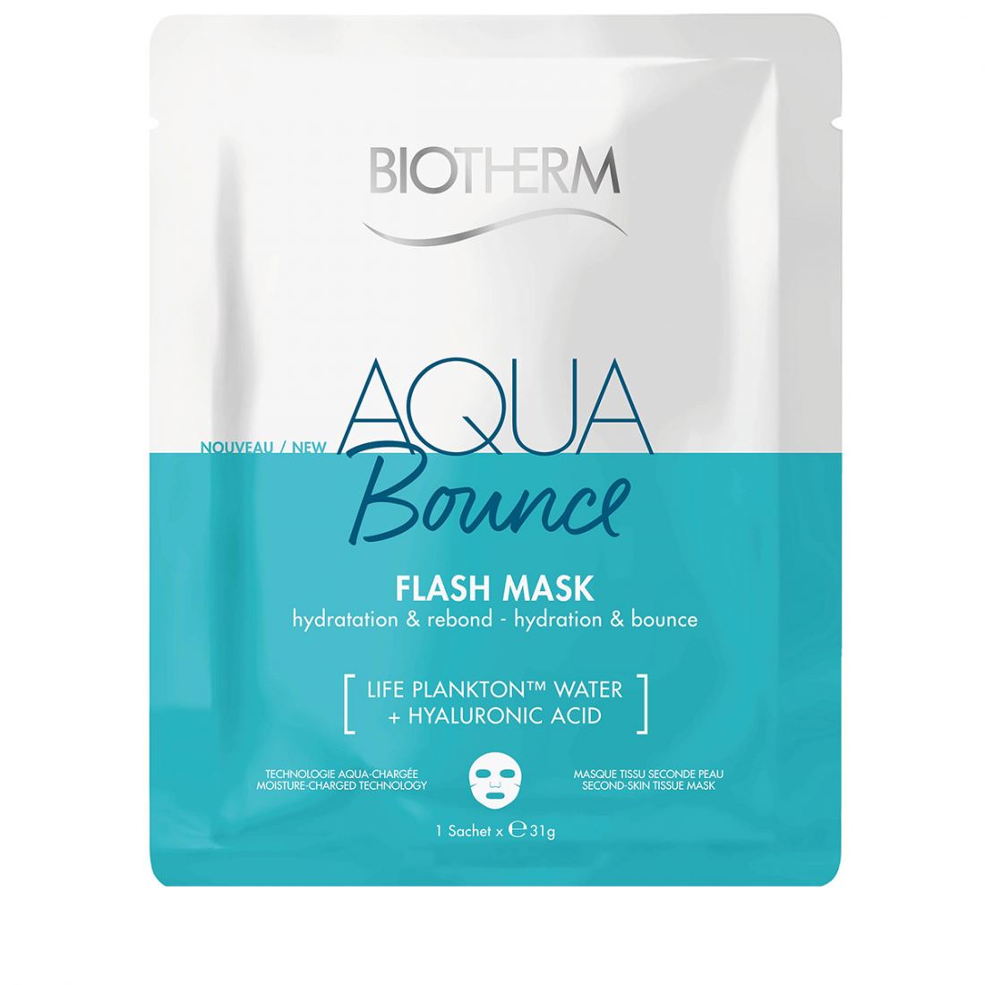 Masque facial en tissu 'Aqua Bounce Flash' - 31 g