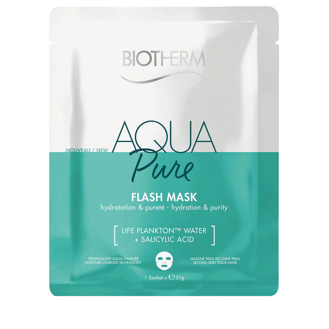 Masque facial en tissu 'Aqua Pure Flash' - 31 g