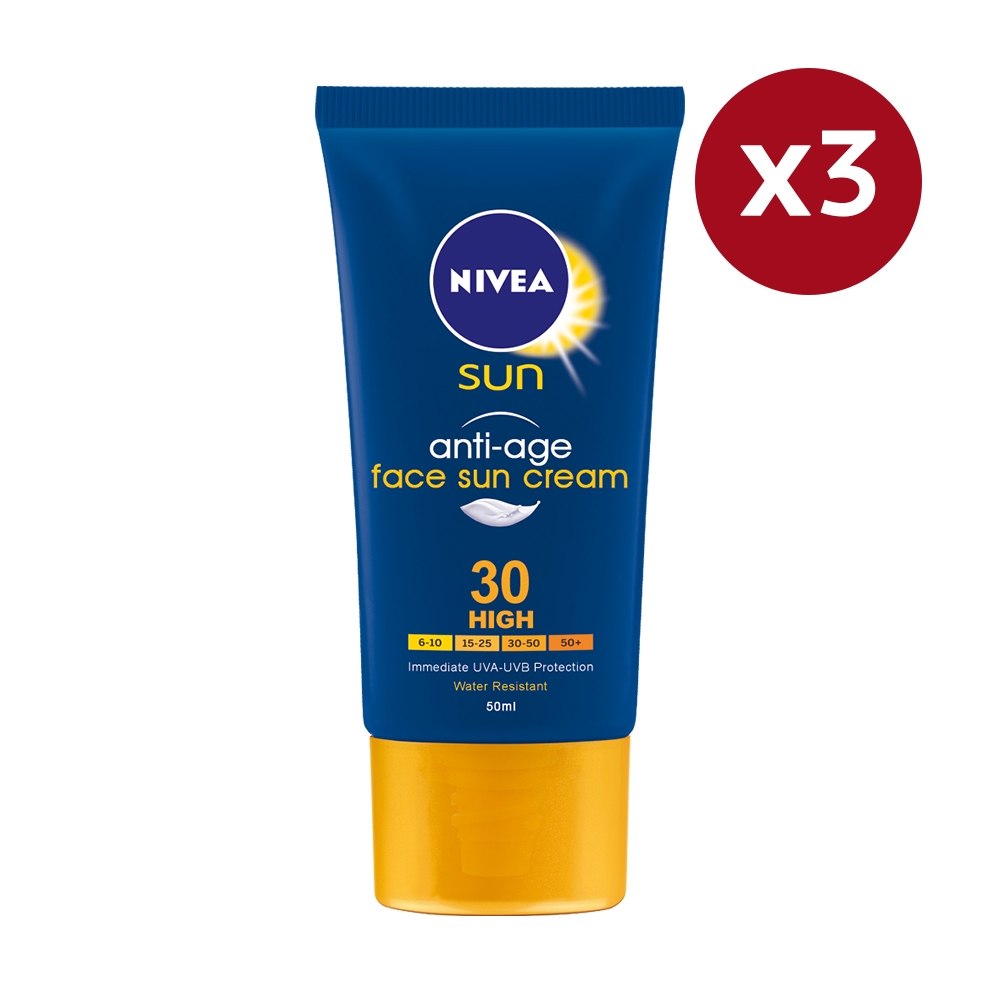 'SPF 30' Anti-Aging Sun Cream - 50 ml, 3 Pack