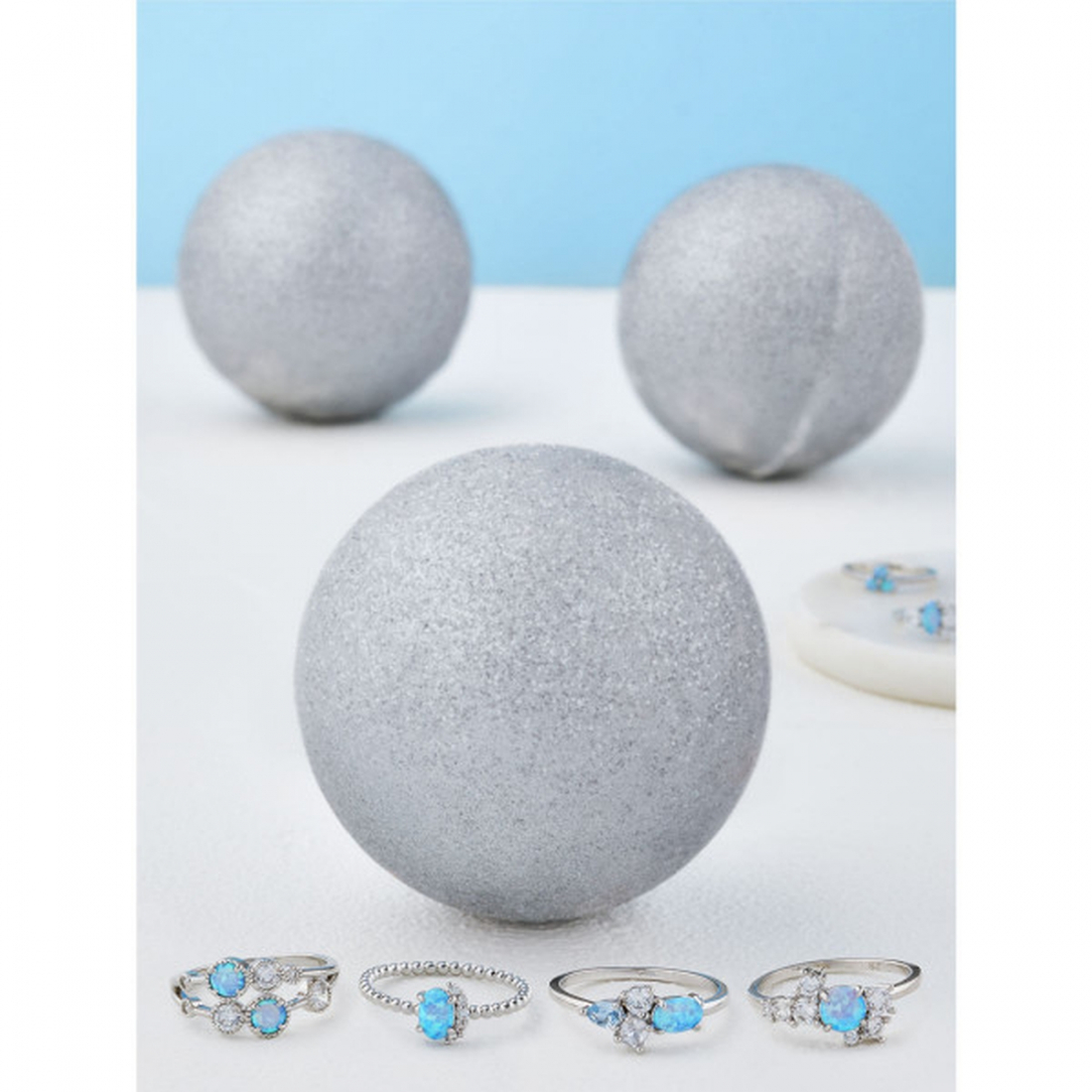 Women's 'Silver Shimmer- Blue Opal' Bath Bomb Set - 100 g
