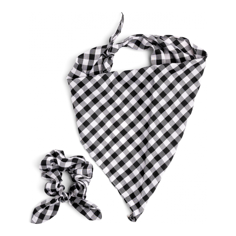 Bandana pour chien, Set de chouchou - Gingham