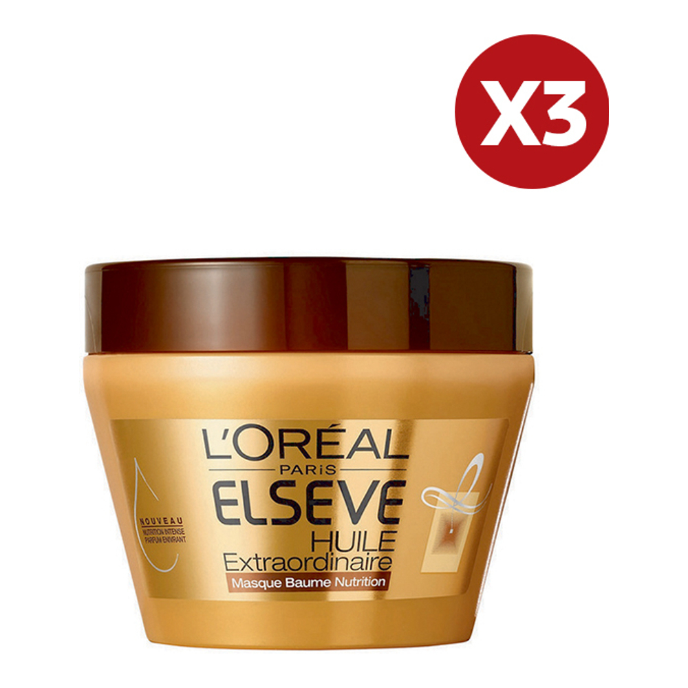 'Elseve Huile Extraordinaire Baume Nutrition' Hair Mask - 300 ml, 3 Pack