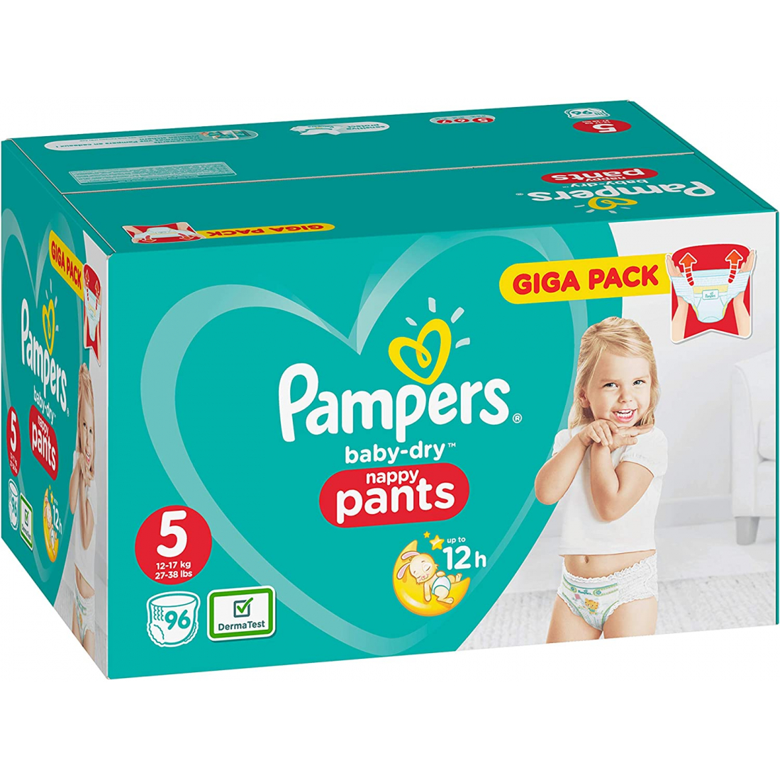 Couche culotte sec 'Baby' pour Bébé - Taille 5 12-17 kg 96 Pièces