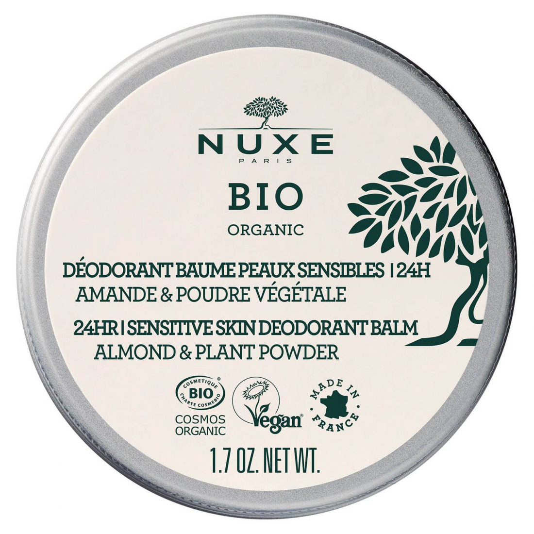 'Déodorant Baume Peaux Sensibles 24H, Nuxe Bio' - 50 g