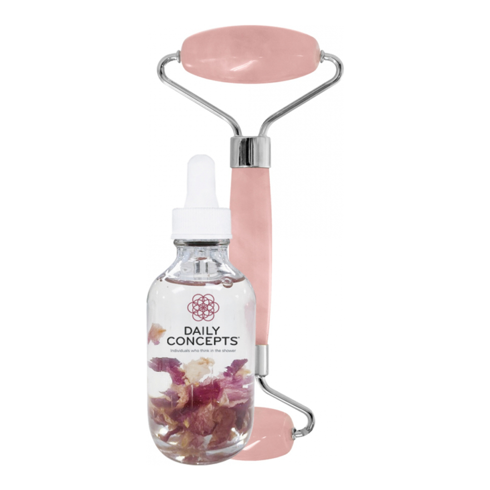 Coffret de soins de la peau 'Quartz Roller + Rose Oil'