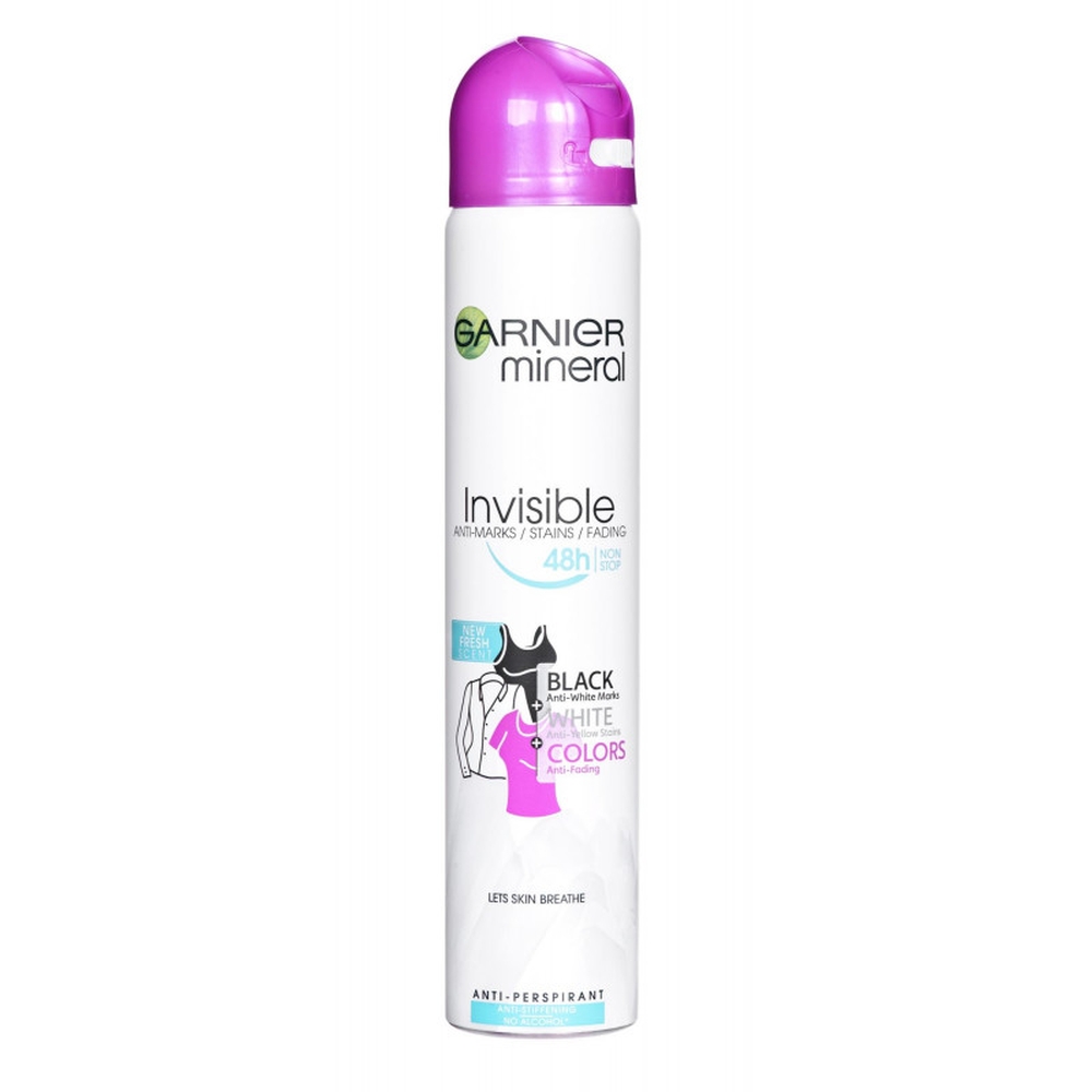 Déodorant spray 'Mineral Invisible Black White Colors' - 250 ml