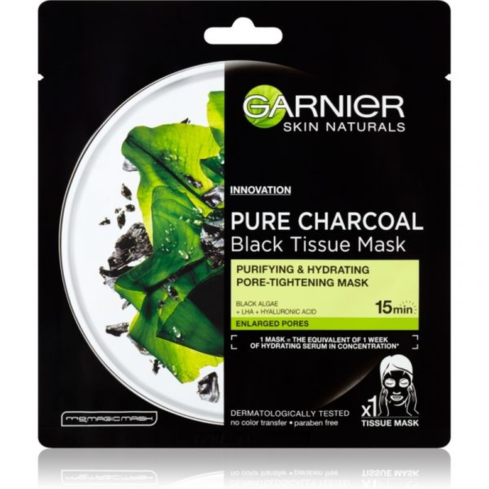 'Pure Charcoal Black Purifying & Hydrating Pore-Tightening' Face Tissue Mask - 28 g
