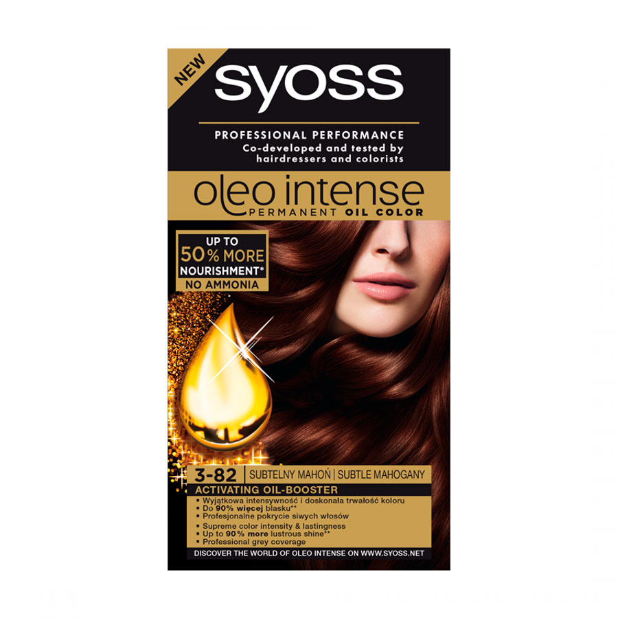 'Oleo Intense Permanent Oil' Hair Dye - 3-82 Subtle Mahogany