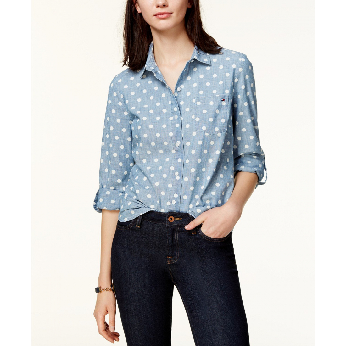 Chemise 'Cotton Printed Roll-Tab Utility' pour Femmes
