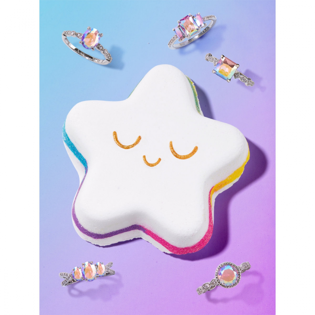 Women's 'Rainbow Star' Bath Bomb Set - 250 g