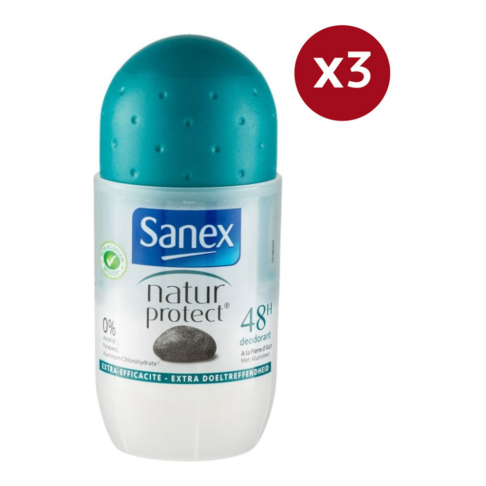 'Natur Protect Extra Efficacité' Roll-On Deodorant - 50 ml, 3 Pack