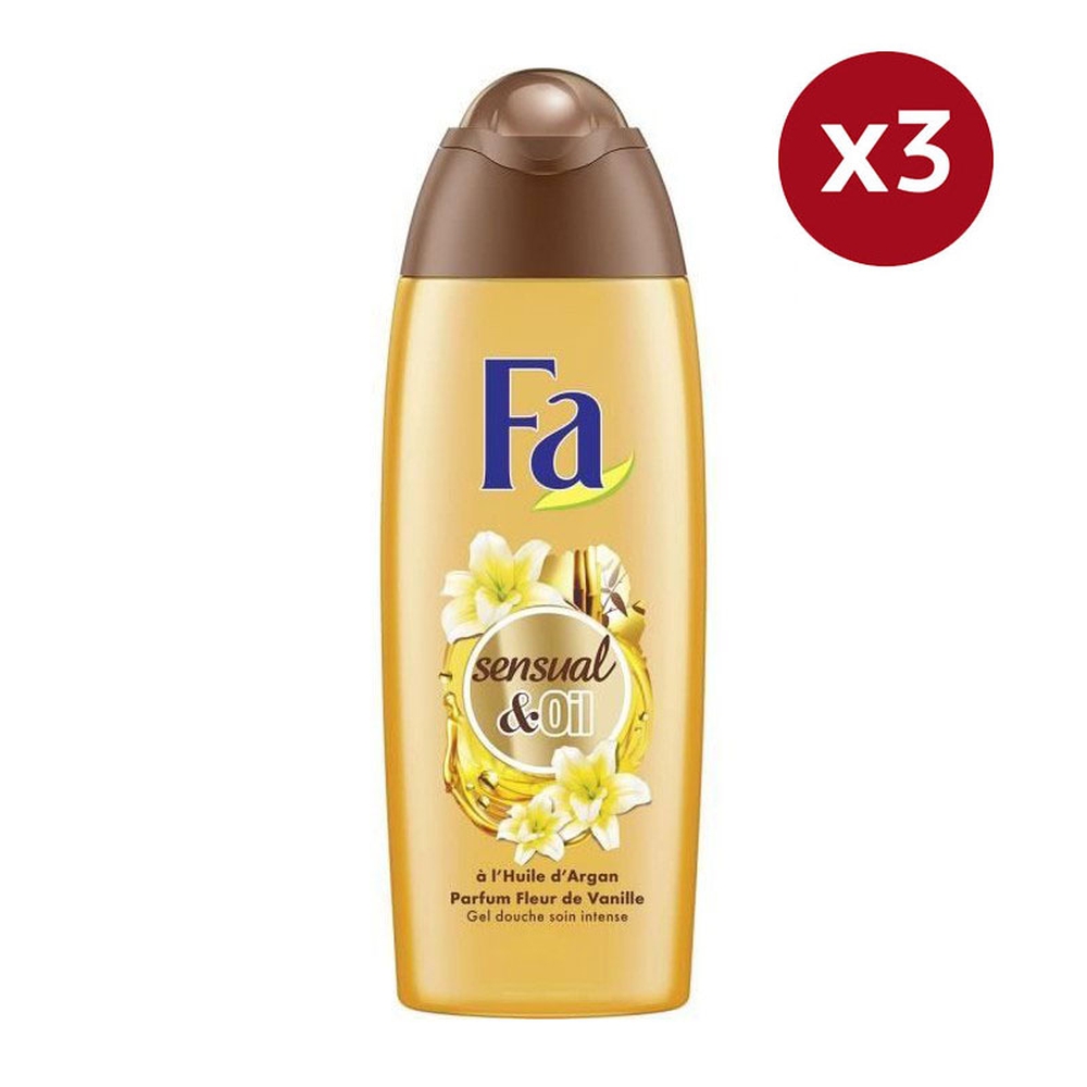 'Sensual & Oil Vanille' Shower Gel - 250 ml, 3 Pack