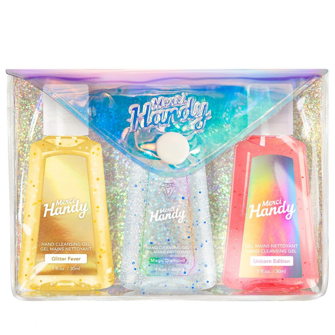 'Glitter Trio' Hand Gel Sanitiser - 30 ml, 3 Pieces